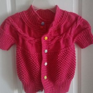 Girl's Hand Knit Glitter Sweater